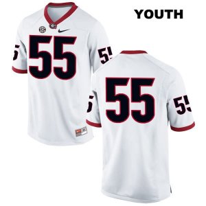 Youth Georgia Bulldogs NCAA #55 Jacob Gross Nike Stitched White Authentic No Name College Football Jersey KUH1854UT